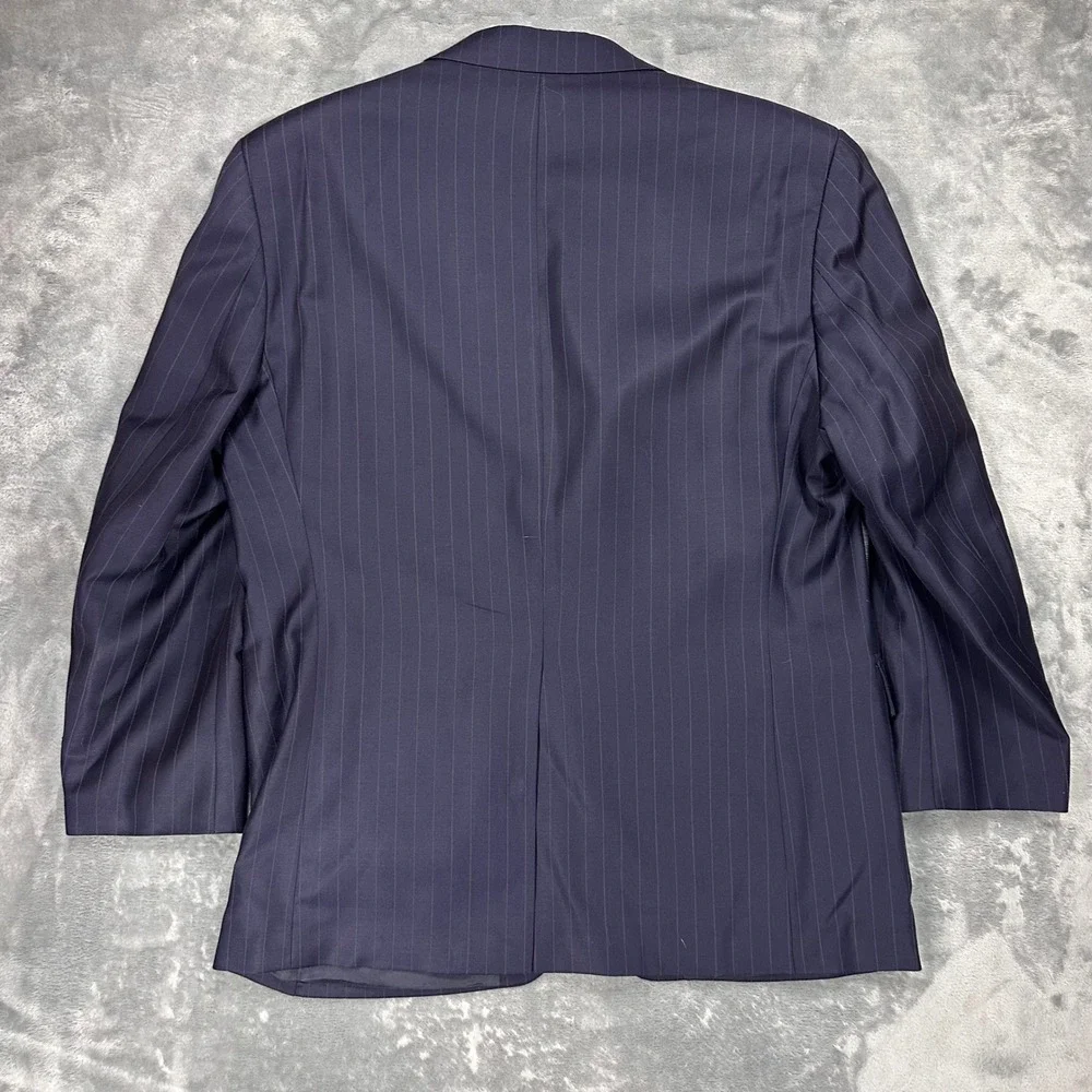 Vintage Chaps Ralph Lauren Mens Navy Pinstripe Wool Cashmere Suit 40S 35W